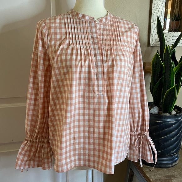 J. Crew Plaid Half Button Shirt - Picture 2 of 10